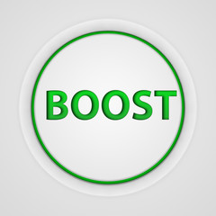 Boost circular icon on white background