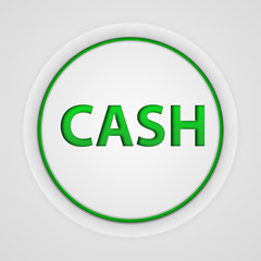 Cash circular icon on white background