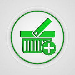 Add to basked circular icon on white background