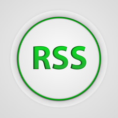RSS circular icon on white background