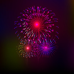Happy New Year with fireworks background vector illustration