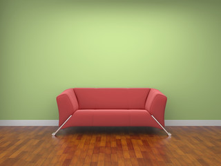 red cloth sofa