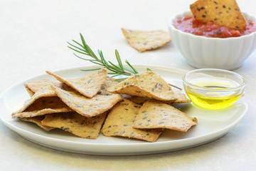 Gluten free rosemary olive oil crackers