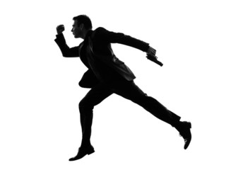 Fototapeta na wymiar business man running silhouette