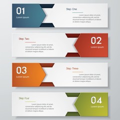 Design clean number banners template. Vector.