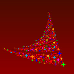 christmas tree with colored stars