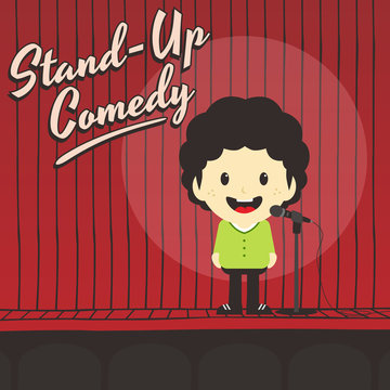 male stand up comedian cartoon character