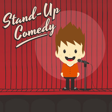 male stand up comedian cartoon character
