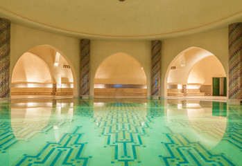 Interior of a traditional moroccan bath - hammam - obrazy, fototapety, plakaty