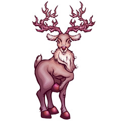 Vector illustration of deer in cartoon style