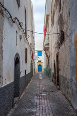 Narrow street in the medina of Essaouira, Morocco, Africa