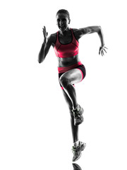 woman runner running jogger jogging  silhouette