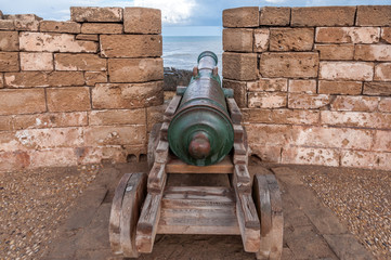 Old cannon at the ramparts of Essaouira, Morocco, Africa