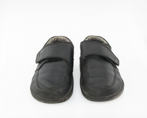 Old leather shoe black