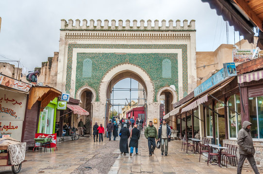 Gate to the medina in Fez, Morocco, Africa