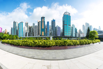 Fototapeta premium panoramic cityscape and landmark of hongkong