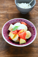 fruit salad with yogurt