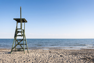 Lifeguard tower in the beach