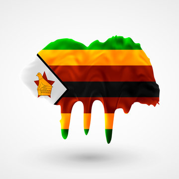 Flag of Zimbabwe painted colors