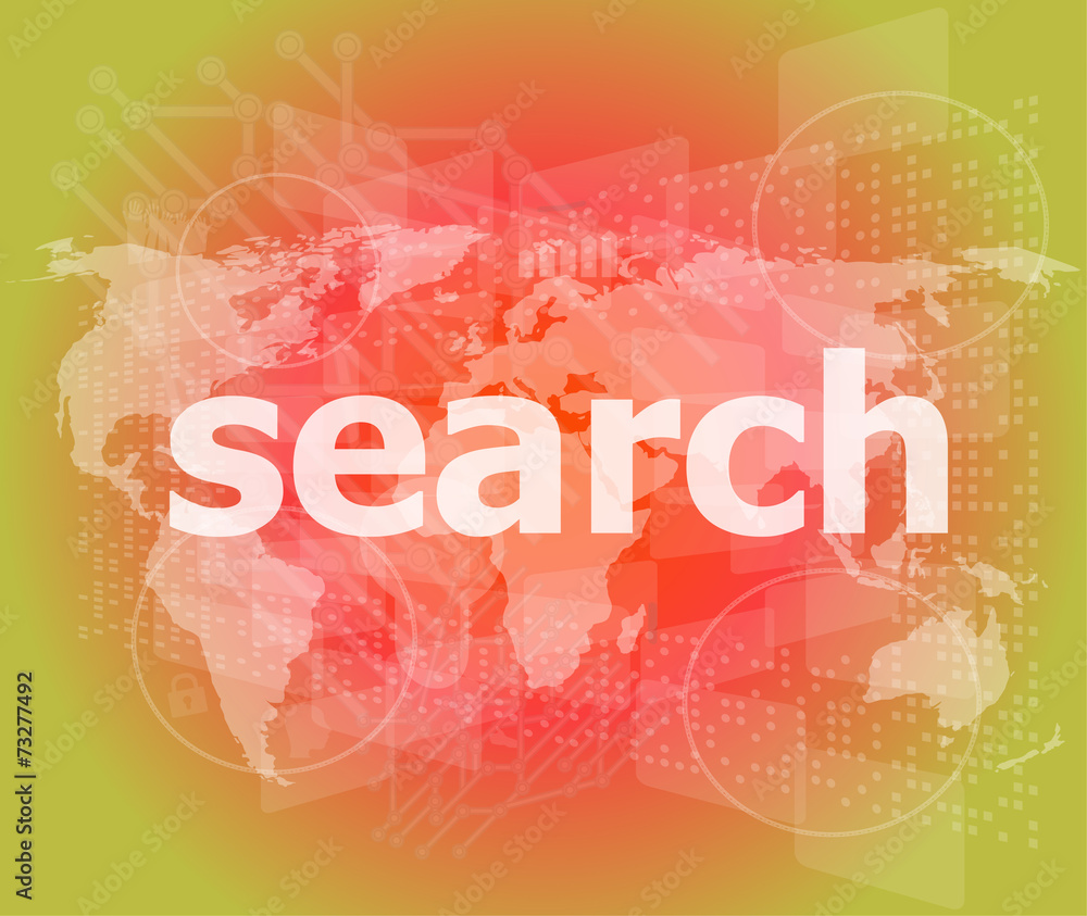 Aufkleber seo web development concept: words search on digital background