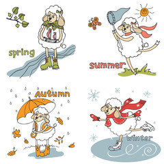 Symbol 2015.Cute sheep in time of year