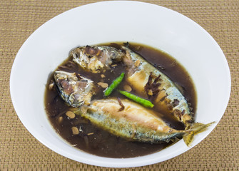 mackerel fish boiled with Thai native sauce