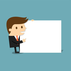 Businessman with blank paper