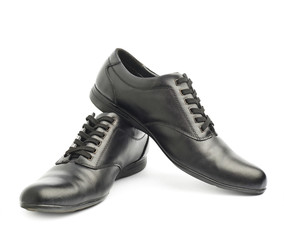 Classic black leather shoes isolated