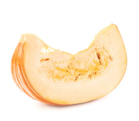 Orange pumpkin slice piece isolated