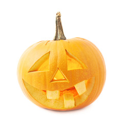 Jack-o'-lanterns orange pumpkin head isolated