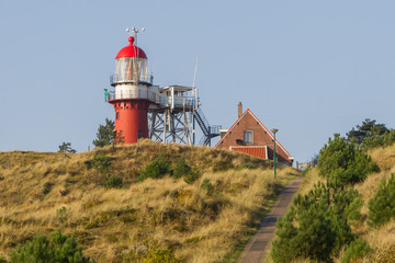 Fototapeta na wymiar Red lighthouse