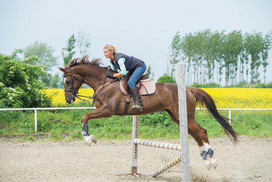 Jumping with horse