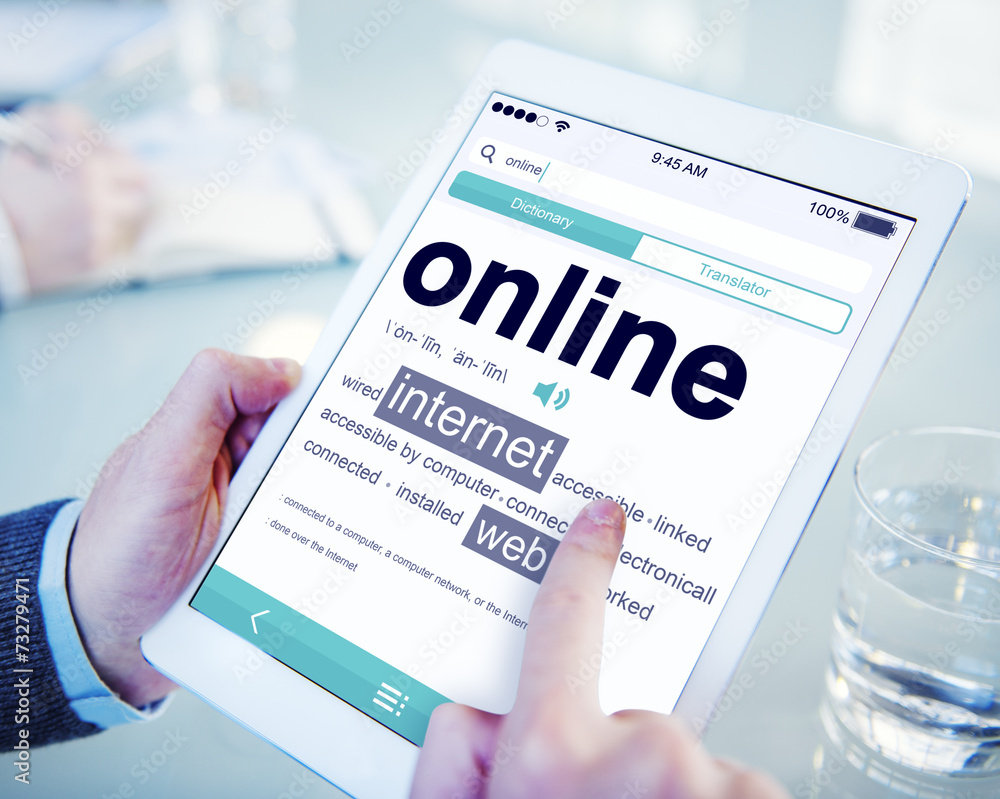 Poster digital dictionary online searching concepts