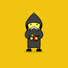 Man in St. Benedict of Nursia suit for All Saints Day.