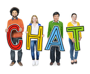 Group of People Standing Holding Chat