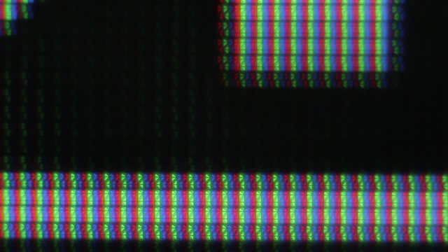 Scrolling text on LCD extreme closeup