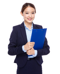 Asian Businesswoman with clipboard