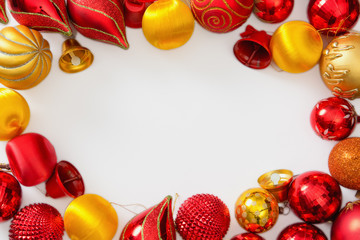 Frame from xmas ornaments