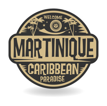 Stamp or label with the name of Martinique