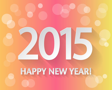 Happy New Year 2015 colorful background.