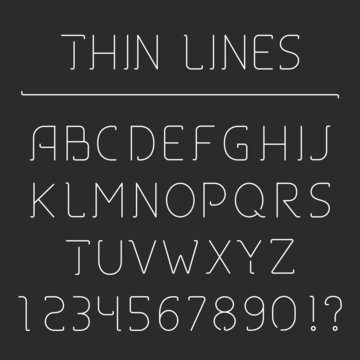 Line Alphabet and Numbers