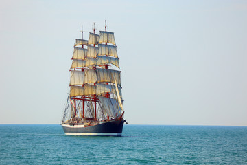 old sailing ship in full sail