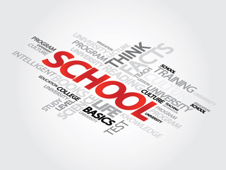 School info-text graphics cloud, presentation background