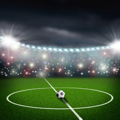 soccer field center and ball