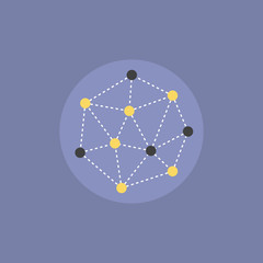 Obraz premium Abstract network connection flat icon illustration