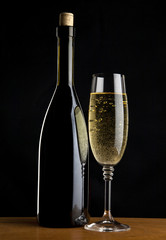 bottle and glass of wine