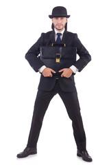 Young businessman isolated on the white background