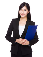 Asian Businesswoman with clipboard