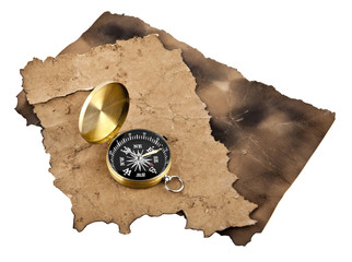 old paper and compass