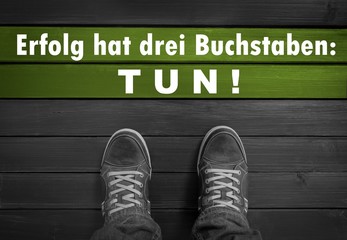 Motivationsspruch auf Linie